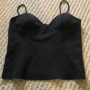 Striped sexy black tank